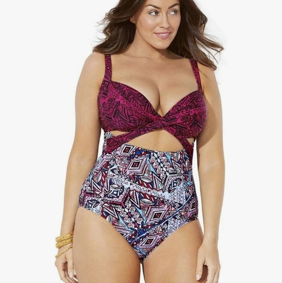 Swimsuits For All Other - NWT Swimsuits For All Cut Out Underwire One-Piece Swimsuit Size 24 Resortwear